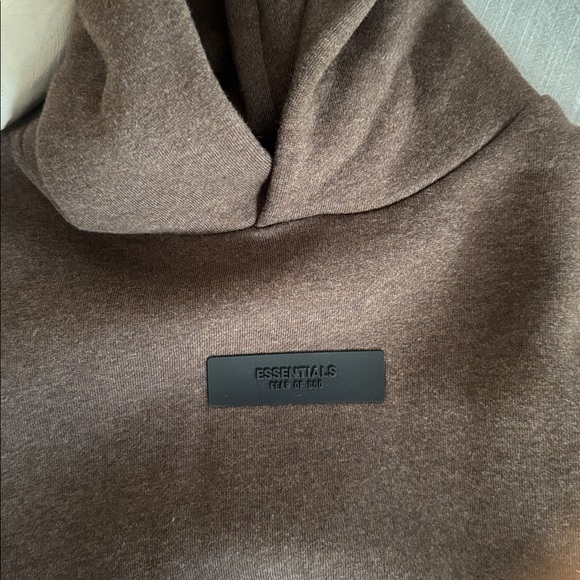 ESSENTIALS Fear Of God Brown Hoodie 8 - Picture 3 of 4